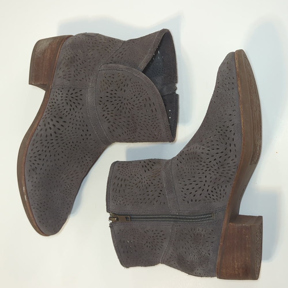 UGG Side Zip Gray Suede Boots Size 8 - Picture 5 of 16